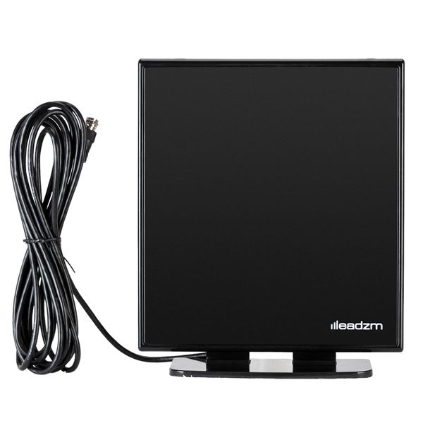 

high definition digital indoor tv flat panel antenna signal amplification light black with base with 4 meter line