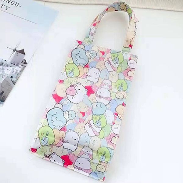

sumikko gurashi unicorn fashion portable canvas lunch bags cartoon water bottle cup bag tote warm storage women girls new, Blue;pink