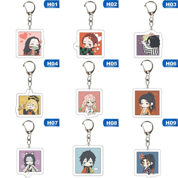

demon slayer: kimetsu no yaiba double sided acrylic keychain cosplay anime pendant keychain, Silver