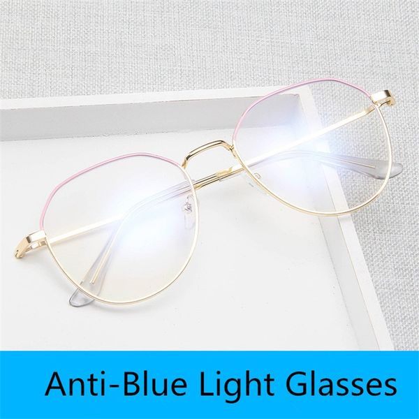 

polygon vintage anti blue light glasses frame men & women computer games goggles eyeglasses simple metal optical glasses frames, White;black