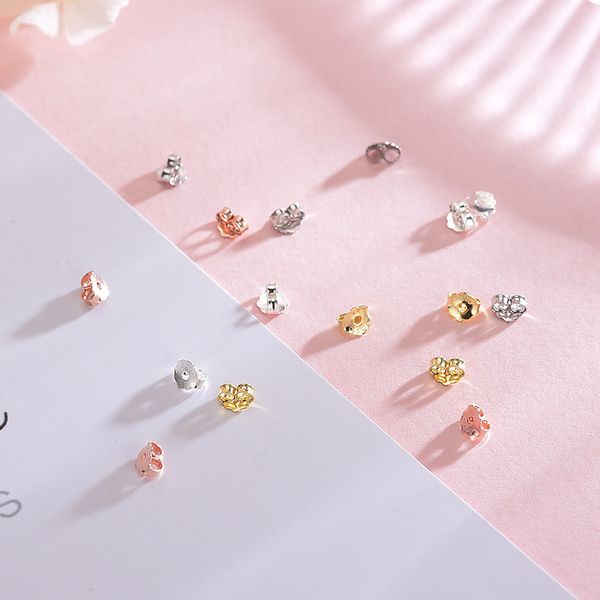 

оптовое чистое серебро 925 чистого серебра earplug ухо блокировки ювелирной серьга прижимных аксессуары завод прямых продажи, Golden;silver