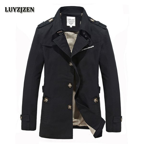 

men casaco inverno homem casual mens jackets and coats fashion solid cotton overcoat new trench coat veste homme jacket 9, Black;brown