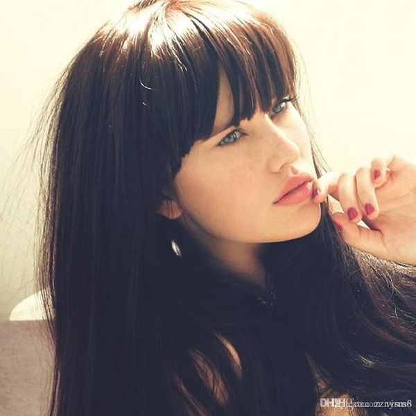 

22" long straight false hair with bangs blonde brown black wig synthetic cosplay wigs for black women heat resistant