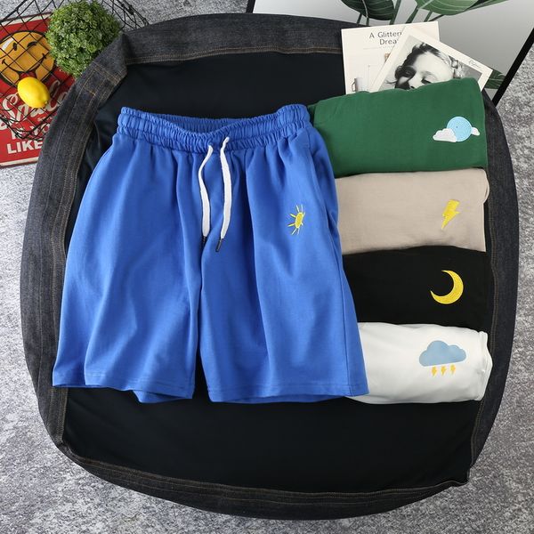 

2020 summer men's shorts fashion weather printing sweatpants leisure elastic waist bodybuilding workout loose shorts men, White;black
