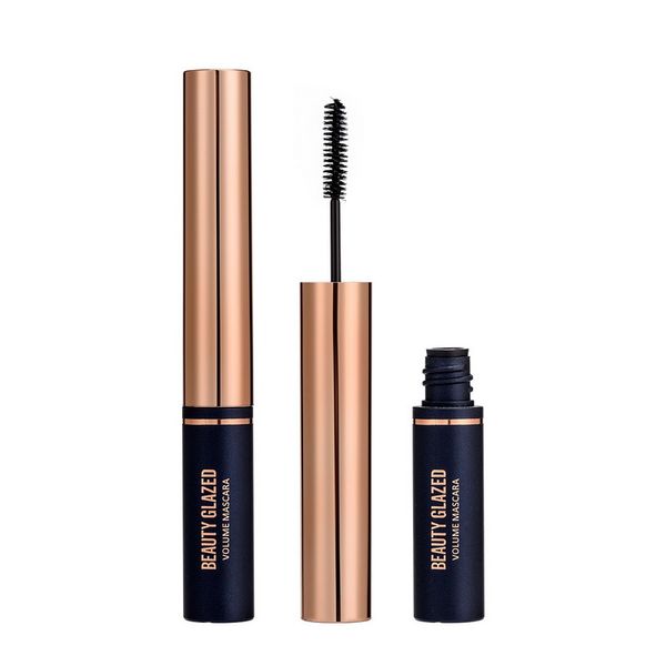 

beauty glazed mascara de oro black mascara gold plated thick lengthening waterproof private label cosmetics makeup maquiagem volume