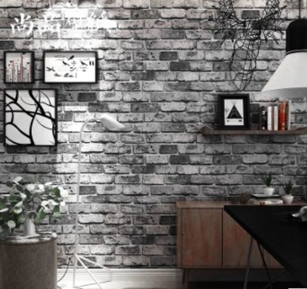 

Vintage 3D Brick Stone Vinyl Wallpaper Creative PVC Moisture-proof Mould-proof Ancient Wallpapers Restaurant Living Room Decor Wall Paper