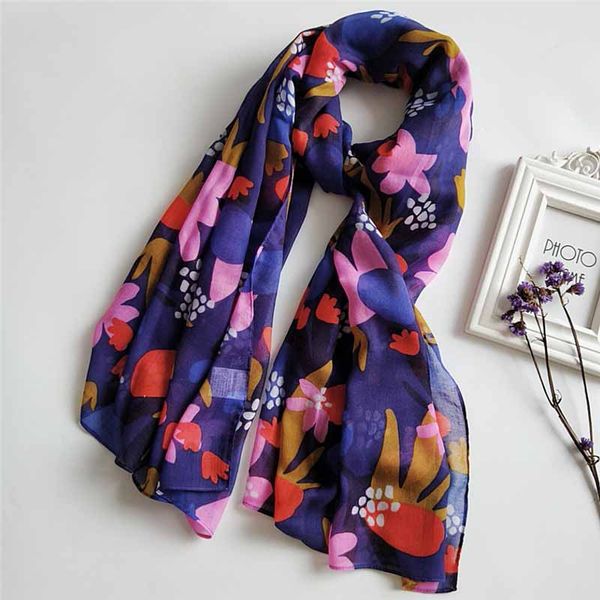 

women elegant poppy soft mix scarf,women autumn fashion elegant red poppy design shawl scarf ladies flower print long scarf beach shawl, Blue;gray