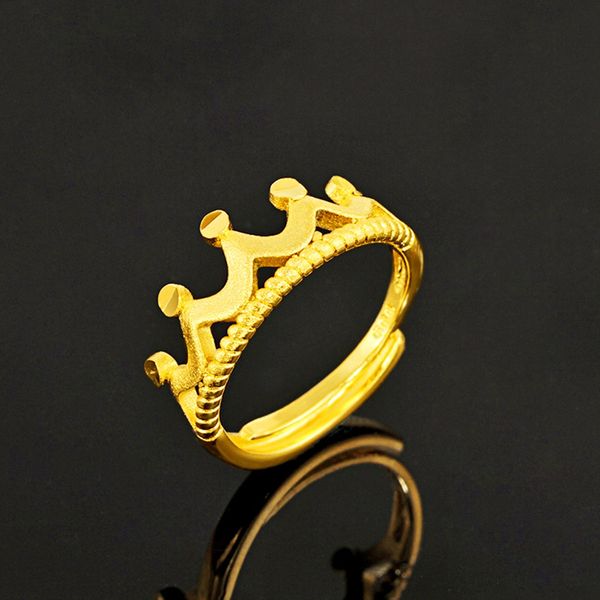 

fashion open crown ring for women 18k yellow gold filled lovely ring gift size adjust wedding party jewelry, Silver