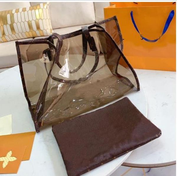 

summer handbag transparent handbag designer flower purse fashion luxury old big laser shopping printing ladies clear shoulder b bjncs, Red;black