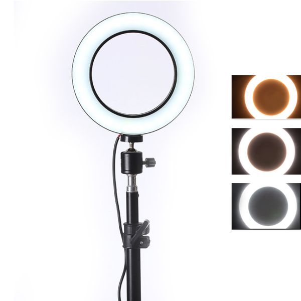 

pgraphy led selfie ring light 16/26cm three-speed stepless lighting dimmable with cradle head for makeup video live studio