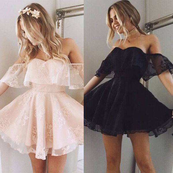 

fashion women lace short mini ball gown dress prom evening party bridesmaid wedding beautiful women strapless dress, White;black