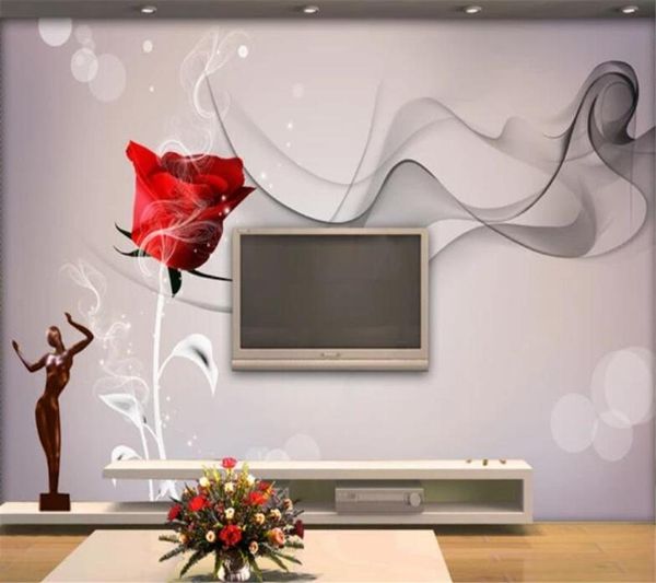 

custom large mural 3d living room bedroom restaurant tv background wall paper rose smoke papel de parede wallpaper for walls 3 d
