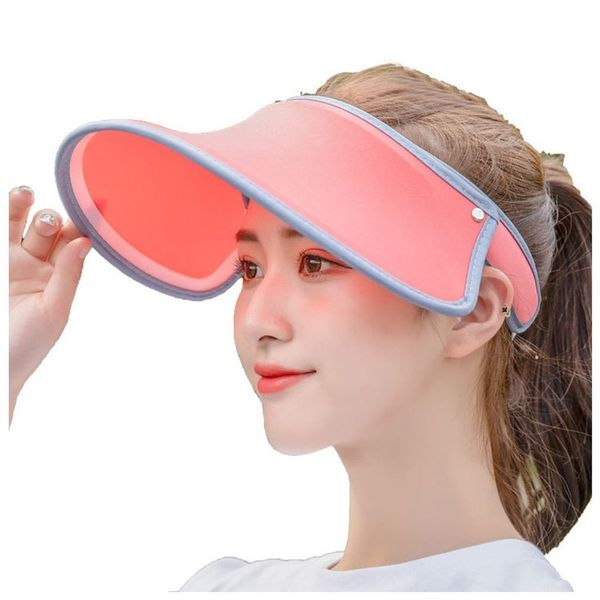 

new simple summer sun hat solid color can shade sun hat big head wide eaves anti-uv sunscreen child parent-child unisex, Blue;gray