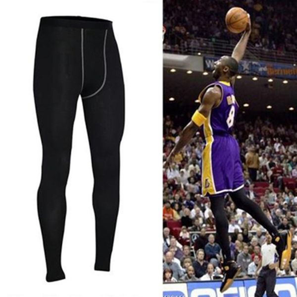 

fitness sports tight trousers summer men pro basketball pants running fitness training compression nine points quick dry bottom high elastic