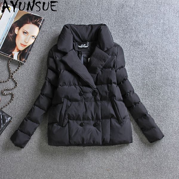 

ayunsue short winter coat women parka puffer jacket korean autumn padded warm jackets coats parkas mujer 2019 8865 kj3348, Black