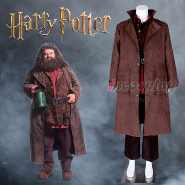 

hagrid giant wizard school costume cosplay outfits jacket set, Black;red