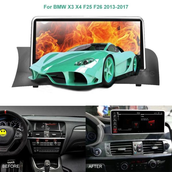 

car multimedia player gps navigation for x3 f25 x4 f26 2011 2013 cic radio stereo px6 processor six cores android 9.0 screen car dvd