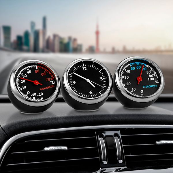 Mini Car Automobile Digital Clock Auto Watch Automotive Thermometer Hygrometer Decoration Ornament Clock In Car Accessories Car Interior Accessories