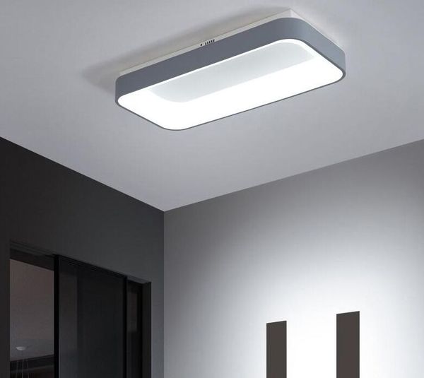 Salon Yatak Odası Gri Renk Dim Tavan Lambası MYY İçin Uzaktan Kumanda Modern Led Tavan ışıkları Dikdörtgen
