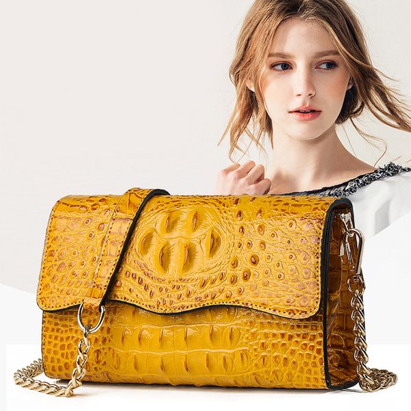 

2020 new fashion female bag crocodile chain bag shoulder messenger middle-aged small mother womens bags handbags