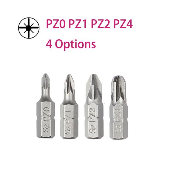 

10pcs 1/4" 6.35mm pz0 pz1 pz2 pz3 hex pozi screwdriver bits 25mm sliver hex electric power tools kit set
