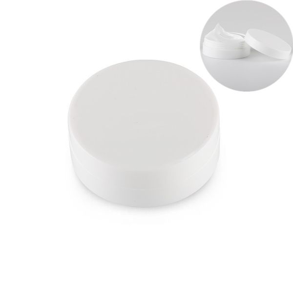 

12pcs/lot 30ml 30g empty white portable plastic refillable concave bottom makeup cosmetic face cream jar sample container bottle