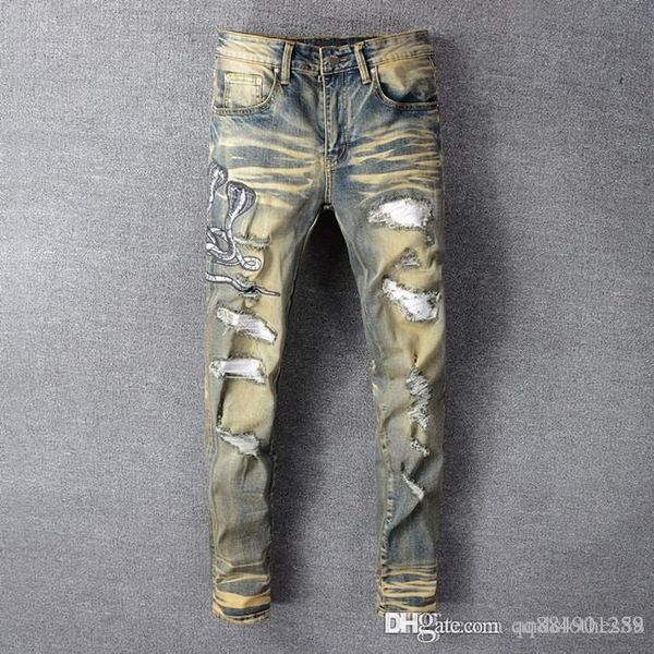 

2020 men s luxury designer denim jeans new style casual skinny sweatpant mens jeanss men skinny jeansblue mens designer sweatpants, Blue
