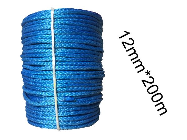 

12mm * 200m uhmwpe fiber synthetic winch rope for 4x4 atv utv off-road