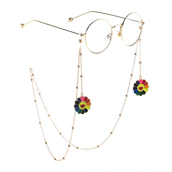 

golden sunflower bead presbyopic glasses chain presbyopic glasses anti-lost chain, Blue