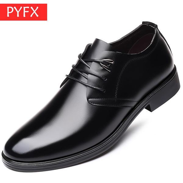 

men's casual business lace-up trend massage breathable formal wear leather black classic wedding dress shoes wear-resisting