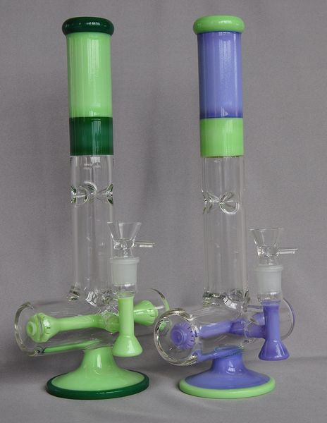 

2019 New Glass Bong Water Pipe Colorful Oil Rigs Water Dab Oil Burner Rigs 14inch Height With Two Perc Free Shipping