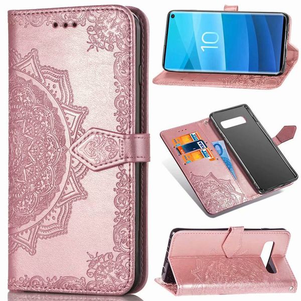 

imprint lace mandala flower wallet leather flip card slot cover case for samsung s8 s9 s10 s20 note 10 plus a10 a30 a40 a50 a70