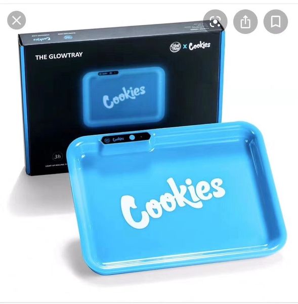 

LED Glow RollingTray перезаряжаемый Печенье Runtz Zkittles Чужеродные Labs сухой травы Табак хранения металла лоток держатель с мешком