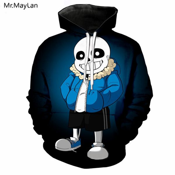 

game undertale print 3d hoodies men women pullovers sweatshirts male hip hop hipster hooded tracksuits jacket plus size 5xl, Black