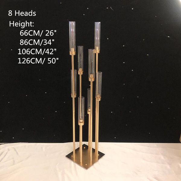 top popular Metal Candlesticks Flower Vases Candle Holders Wedding Table Centerpieces Candelabra Pillar Stands Party Decor Road Lead EEA484 2021