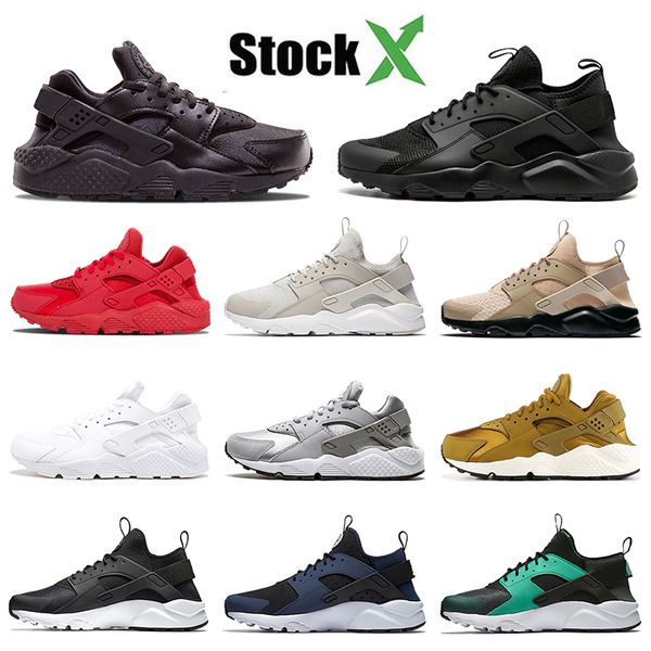 

huarache i iv высокого качества тройной черный мужчины дизайнерские кроссовки синий белый фиолетовый off женщины huaraches chaussures тренер, White;red