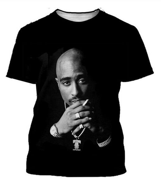 

летний стиль мужчины женщины с коротким рукавом рубашки тупак 2pac 3d цифровой печати футболки для тройники рубашки сними вскользь тройники, White;black