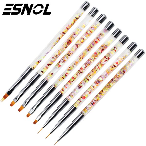 

nail brushes esnol 1pcs gel brush liner painting arts cleaning uv polish pen draw manicure tool, Yellow