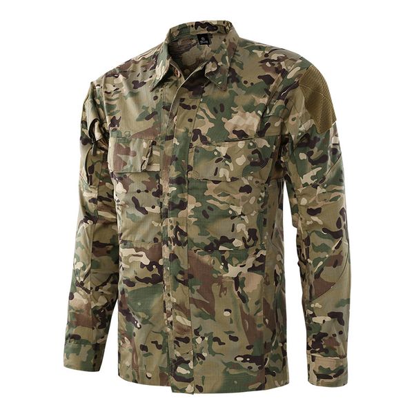

tactical men outdoor camouflage fishing shirt climbing cycling wear training hiking clothes male hunting quick-dry top, Gray;blue