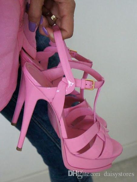 

2017 new summer shoes woman tribute sandals t-strap super high platfom sandals designer slides woman sandals party classic shoes, Black