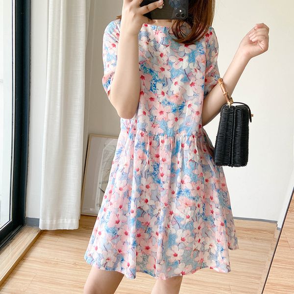 

2020 new summer dresses women show thin doll cotton and linen ramie of tall waist loose thin dress female undertakes, White;black