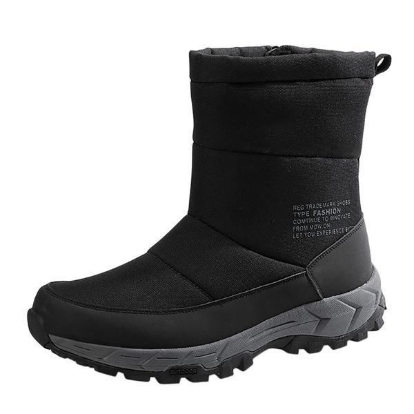 

sagace boots men shoes waterproof upper men winter boots warm plush 2019 new design style outdoor snow 1120, Black