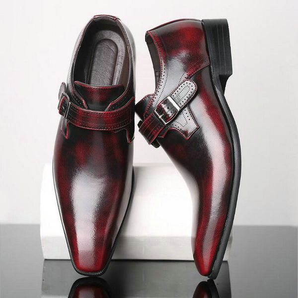

dress shoes men pointed toe leather oxford business formal large size 2021, Black