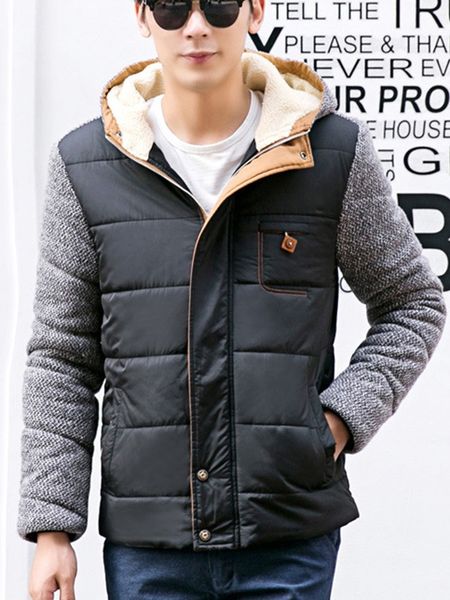 

3xl winter wear jackets men's coats thick fleece stand collar men's jackets casual solid male cotton outerwear warm, Tan;black