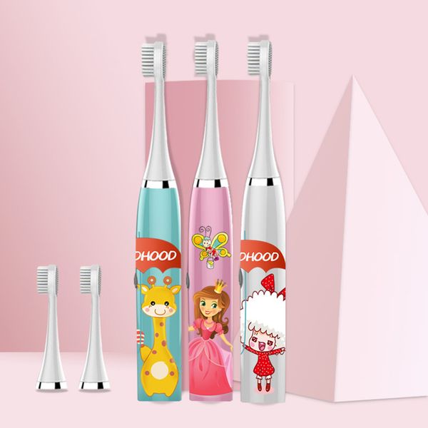 

children cartoon pattern acoustic wave electric toothbrush kids home cute soft hair electric teeth brush waterproof
