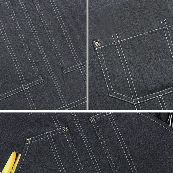 

denim cook apron barista bartender chef hairdressing apron catering uniform work wear anti-dirty overalls other housekeeping organization