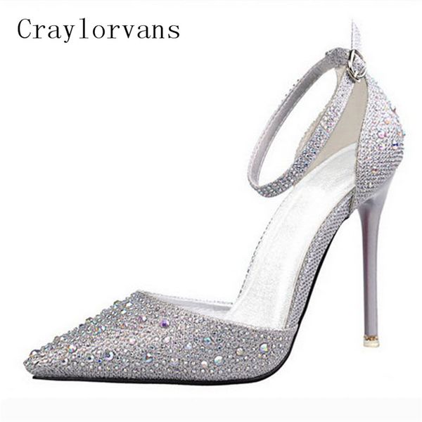 

mb summer new shoes woman sandals crystal shinny high heels sandals sweet womens shoe, Black