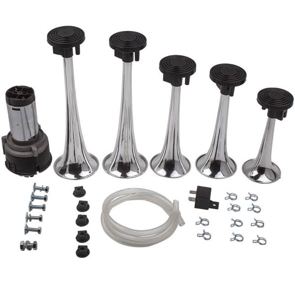 

5x 12v trumpet car air horn compressor kit 125db musical dixie dukes of hazzard