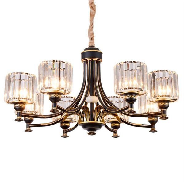 

new american living room lamp crystal chandelier modern simple atmosphere dining room bedroom duplex villa lighting