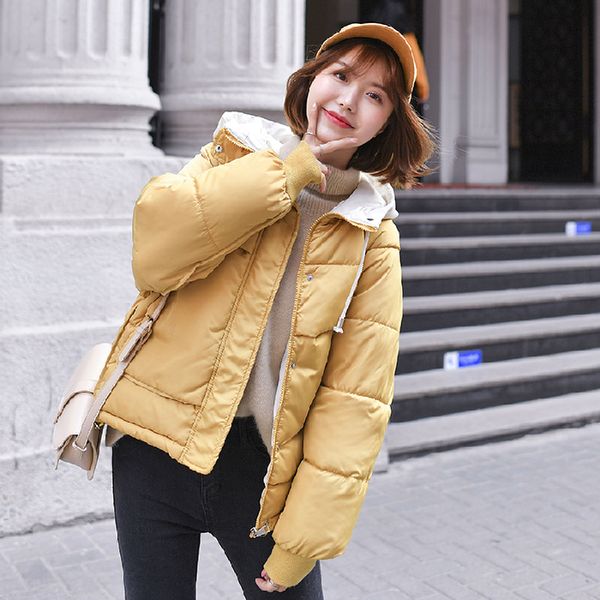 

down cotton jacket for women 2019 korean version cotton jacket short bread bf student loose east gate new, Black